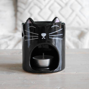 quemador de perfume de gato negro