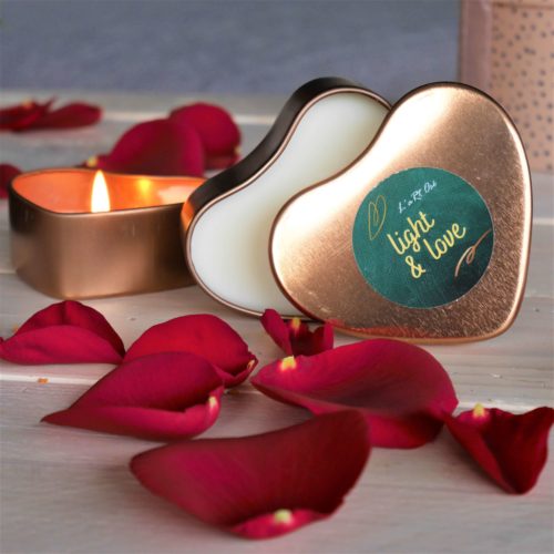 valentine heart candle